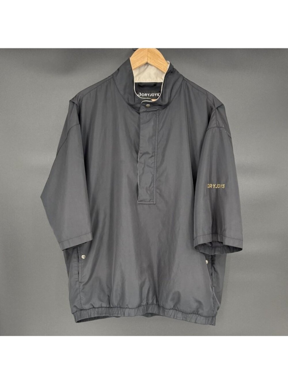 FootJoy DryJoys Mens Golf Rain Pullover Jacket L Black Short Sleeve Waterproof